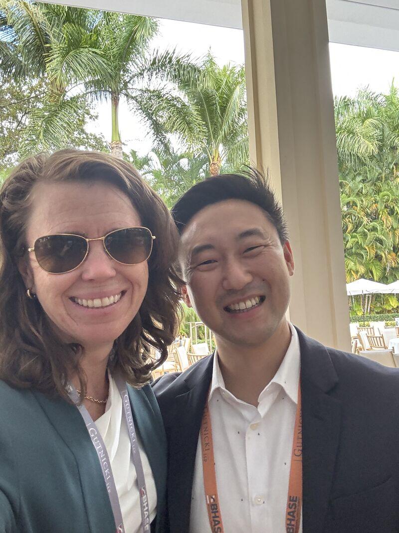 Pinney networking at BHASE 26, Miami, February 2026.