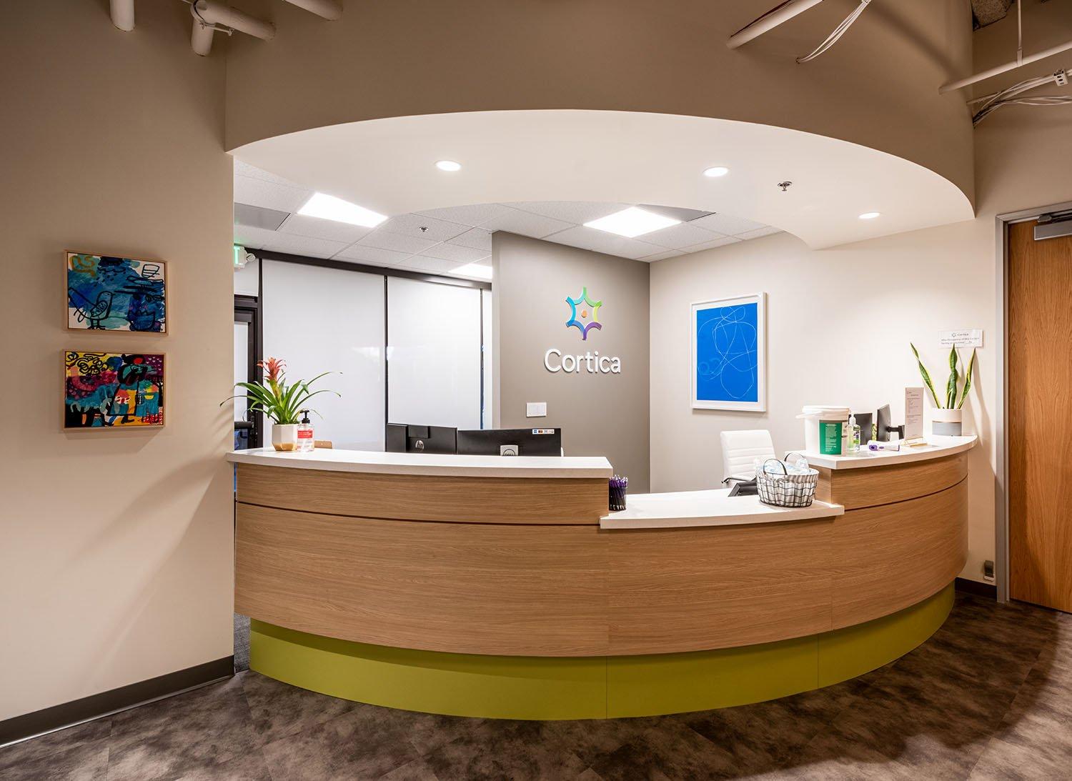 The reception and waiting area at a Cortica center