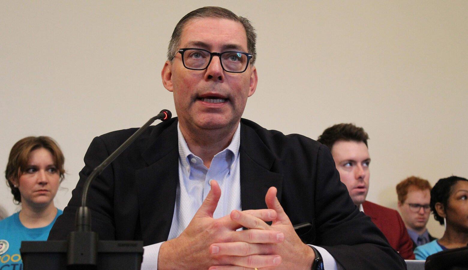 FSSA Secretary Mitch Roob addresses legislators on Indiana's ABA Medicaid program. Roob set an April 3, 2026 deadline for providers to self-report billing practices that may constitute fraud, waste, or abuse.