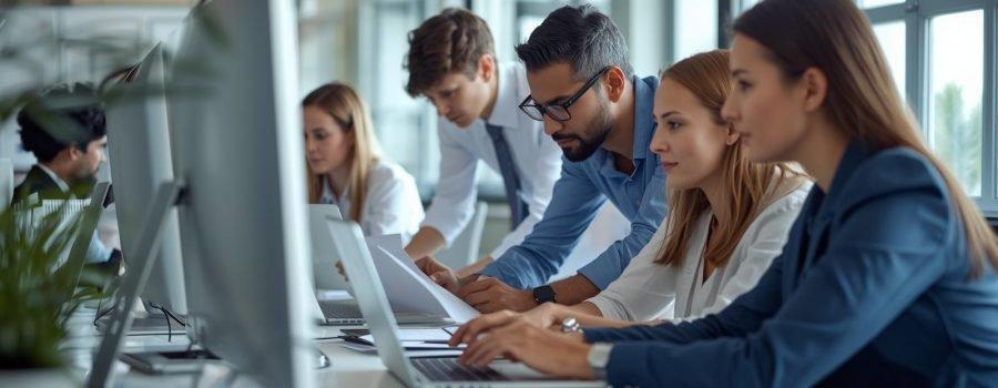 A professional team collaborates in a modern office. Offshore billing teams handle claims coding, submission, payment posting, and denial management for U.S. ABA providers using the same practice management platforms and CPT codes as domestic staff. | Photo: Stock