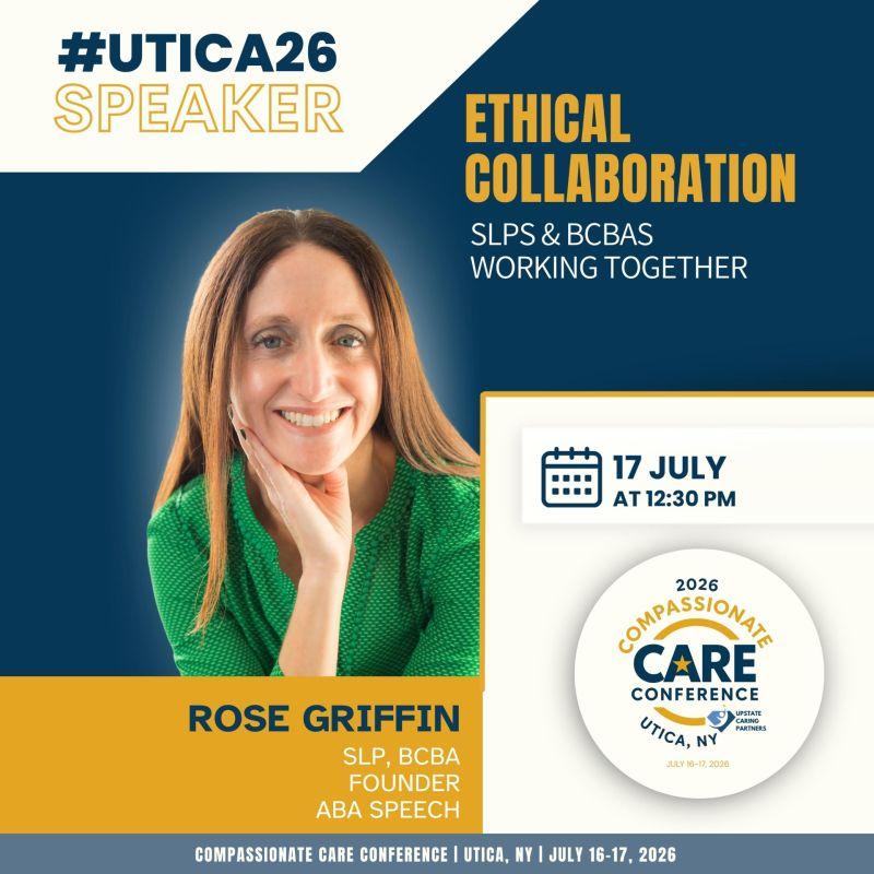 Griffin speaking at the 2026 Compassionate Care Conference, Utica, NY — July 16–17, 2026