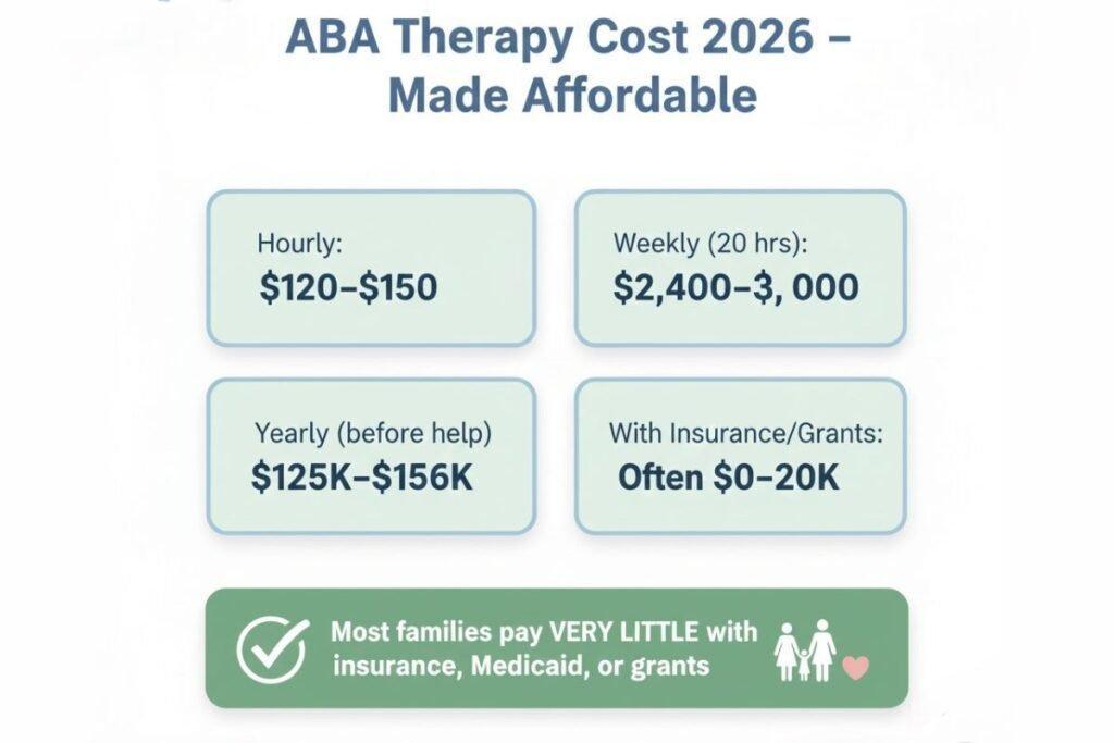 ABA therapy costs in 2026, before and after insurance coverage.