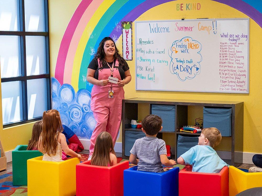 School-based and center-based ABA programming often includes structured group activities and social skills instruction for young learners.