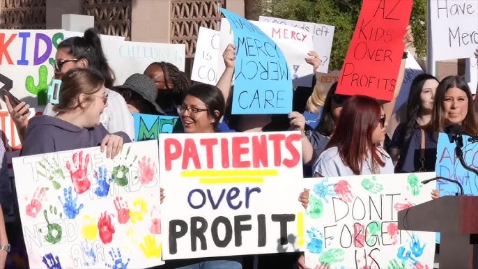 Parents demonstrate to bring attention to the lack of ABA access.