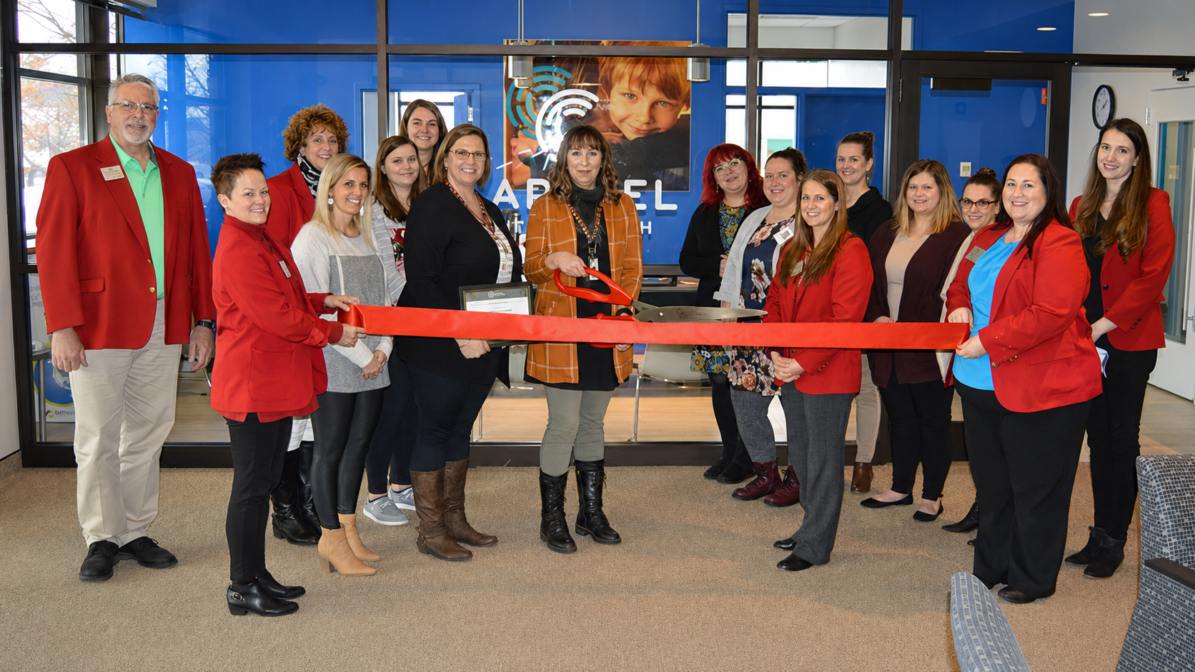 A ribbon-cutting marks the opening of a Caravel Autism Health center. GTCR acquired Caravel in 2024 and has built its strategy on regional density, clustering centers and a shared clinical model across the Upper Midwest. Photo courtesy of Caravel Autism Health.