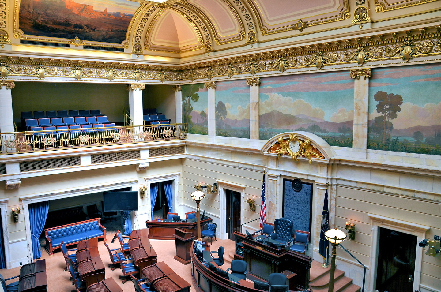 The Utah Senate chamber in Salt Lake City. Sen. Todd Weiler carried all three versions of the rate legislation between 2024 and 2026.
