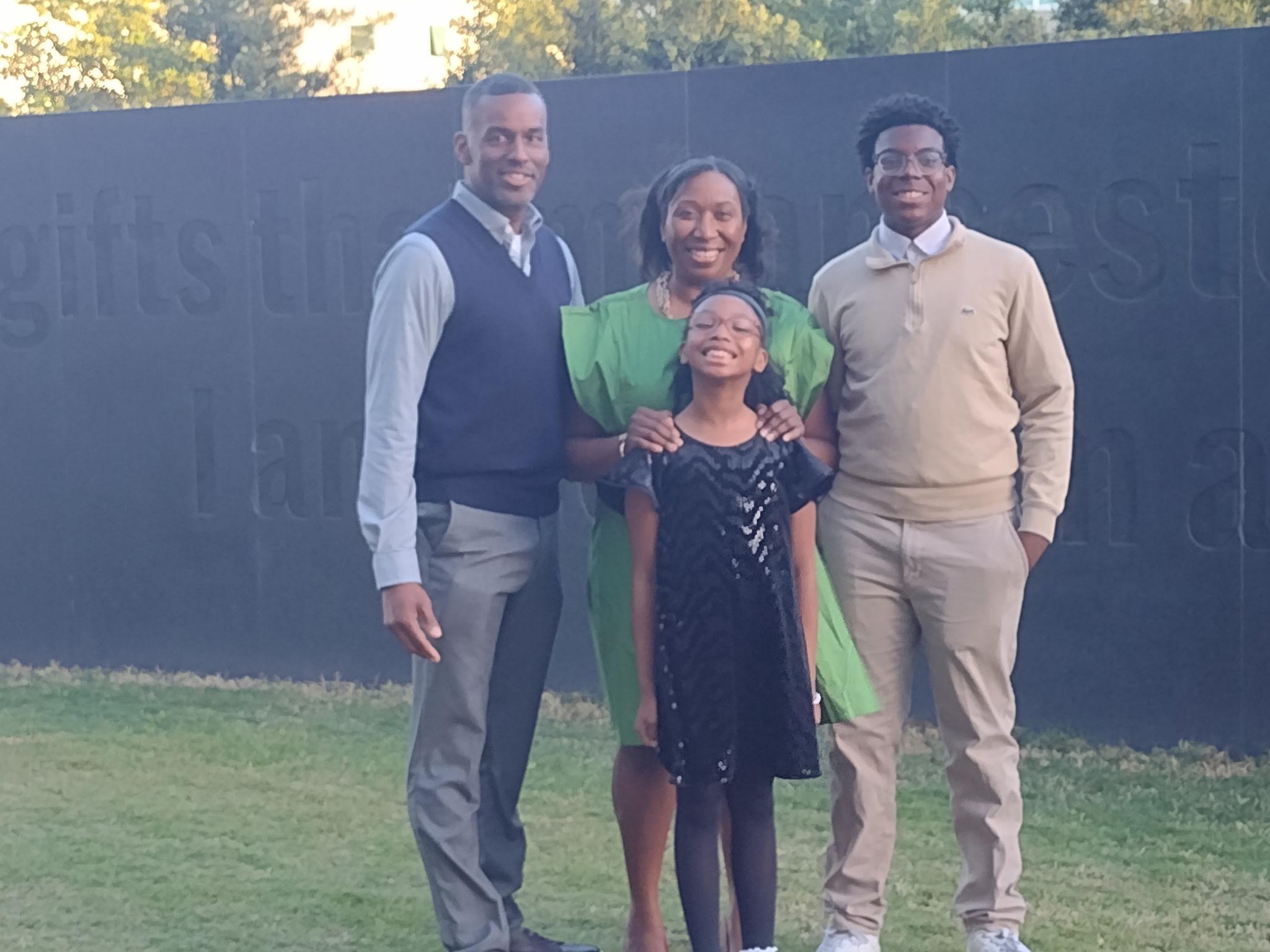 Landria Green with her son and daughter. The family worked together to help her daughter overcome dyslexia and learn her alphabet.