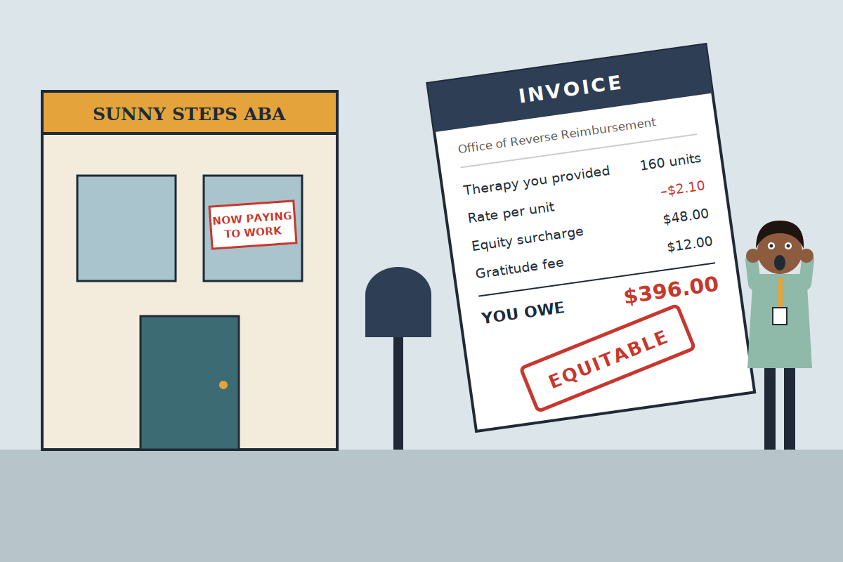 A provider opens the first statement issued under the Reverse Reimbursement Model.